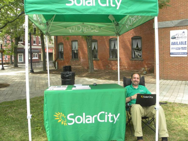 Representative from SolarCity, a local solar panel provider