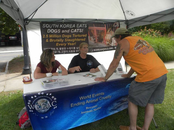 Representatives from WEEAC (World Events Ending Animal Cruelty)