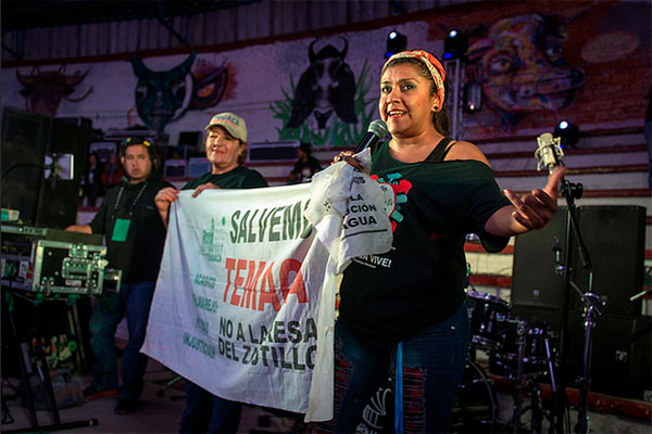 Members of the Temaca community denouncing the Zapotillo dam