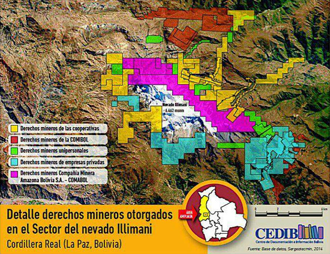 Mining exploitation of the Illimani