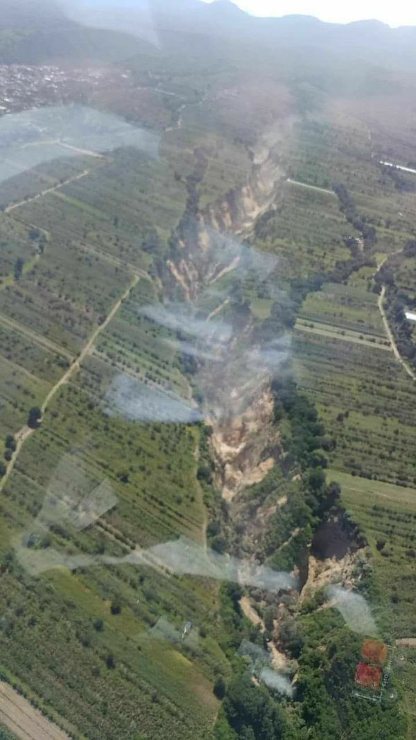 grieta en puebla Terremoto en México