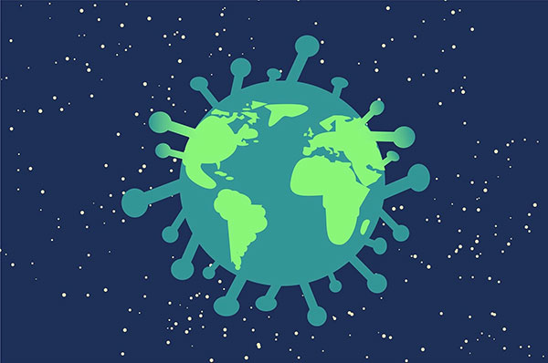 El mundo con coranavirus